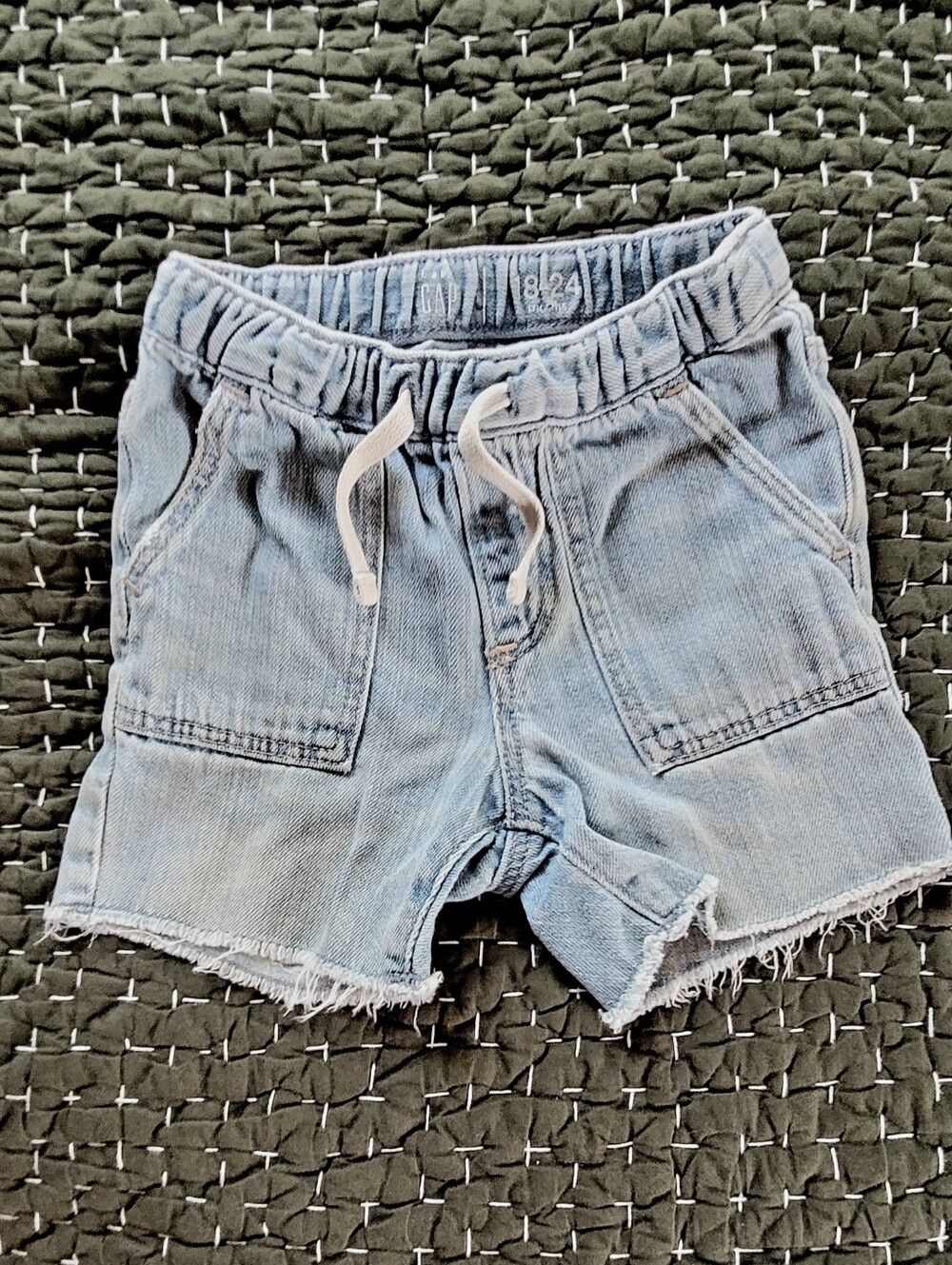 Baby GAP Denim Drawstring Kids Shorts - Light Blue